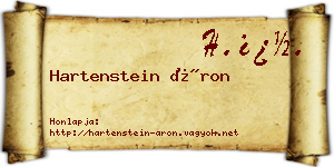 Hartenstein Áron névjegykártya